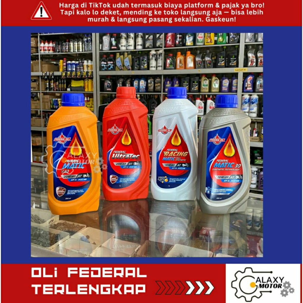 OLI FEDERAL TERLENGKAP 4T ULTRATEC FEDERAL RACING OLI MOTOR BEBEK MATIC SPORT GARDAN FEDERAL
