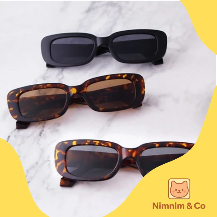 Kacamata Vintage Persegi Panjang Catwalk Anti Sinar UV400 Fashion Korea