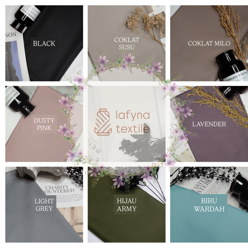 Kain Toyobo - Katun Toyobo Premium (Untuk Gamis/Dress/Bridesmaid/Furing) By Lafyna Textile