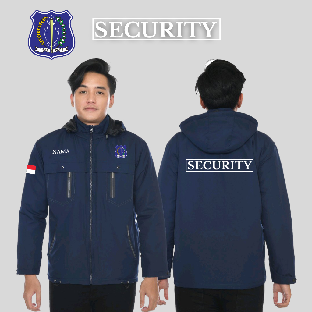 JAKET SECURITY SATPAM SABLON KEREN FREE NAMA MODEL TERBARU