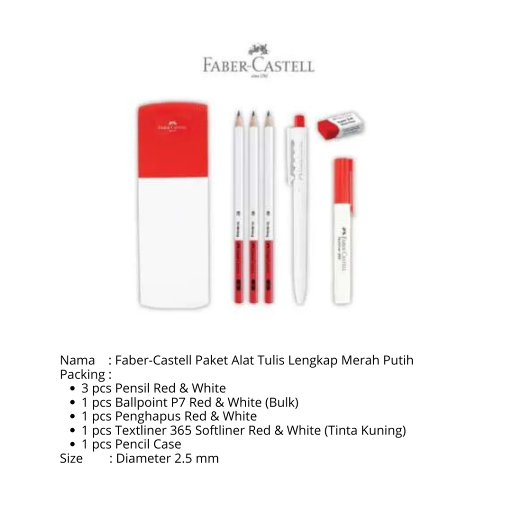 

Faber-Castell Paket Alat Tulis Lengkap Merah Putih