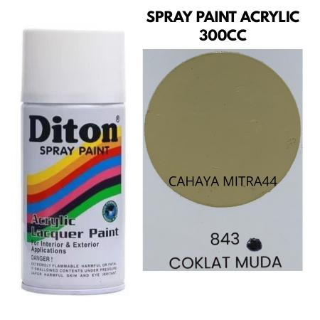 Pilox Diton Spray Paint Acrylic Coklat Muda 843 300CC Cat Semprot Warna Coklat Muda Glossy