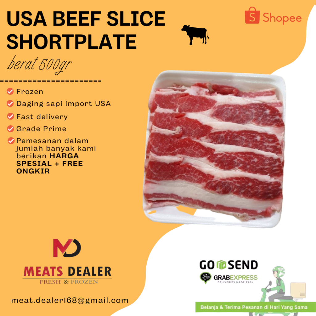 

USA Beef Slice Short Plate BBQ Grill Yakiniku Sukiyaki - 500 gram