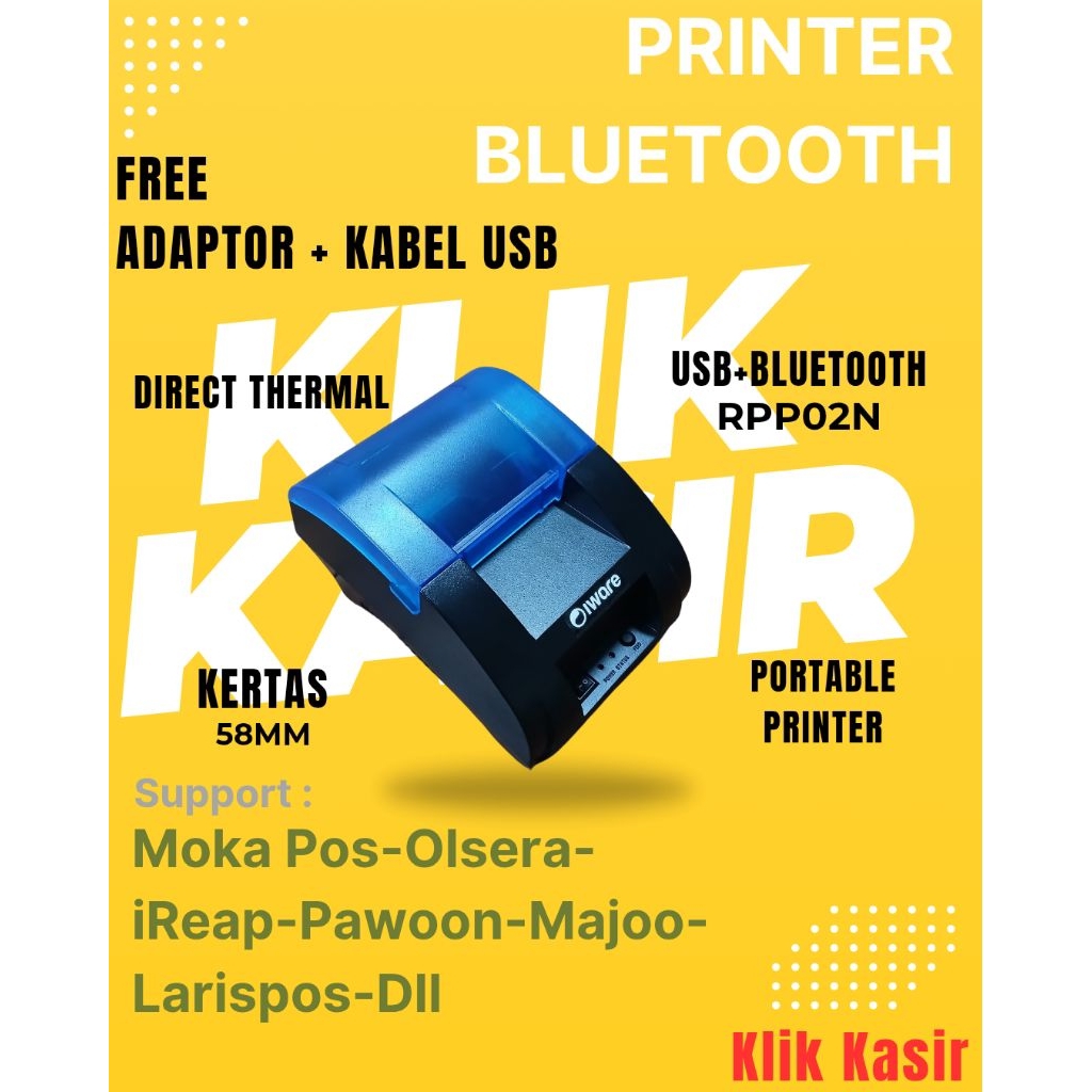 Printer bluetooth iware Pi58BT / Printer bluetooth Thermal / Printer