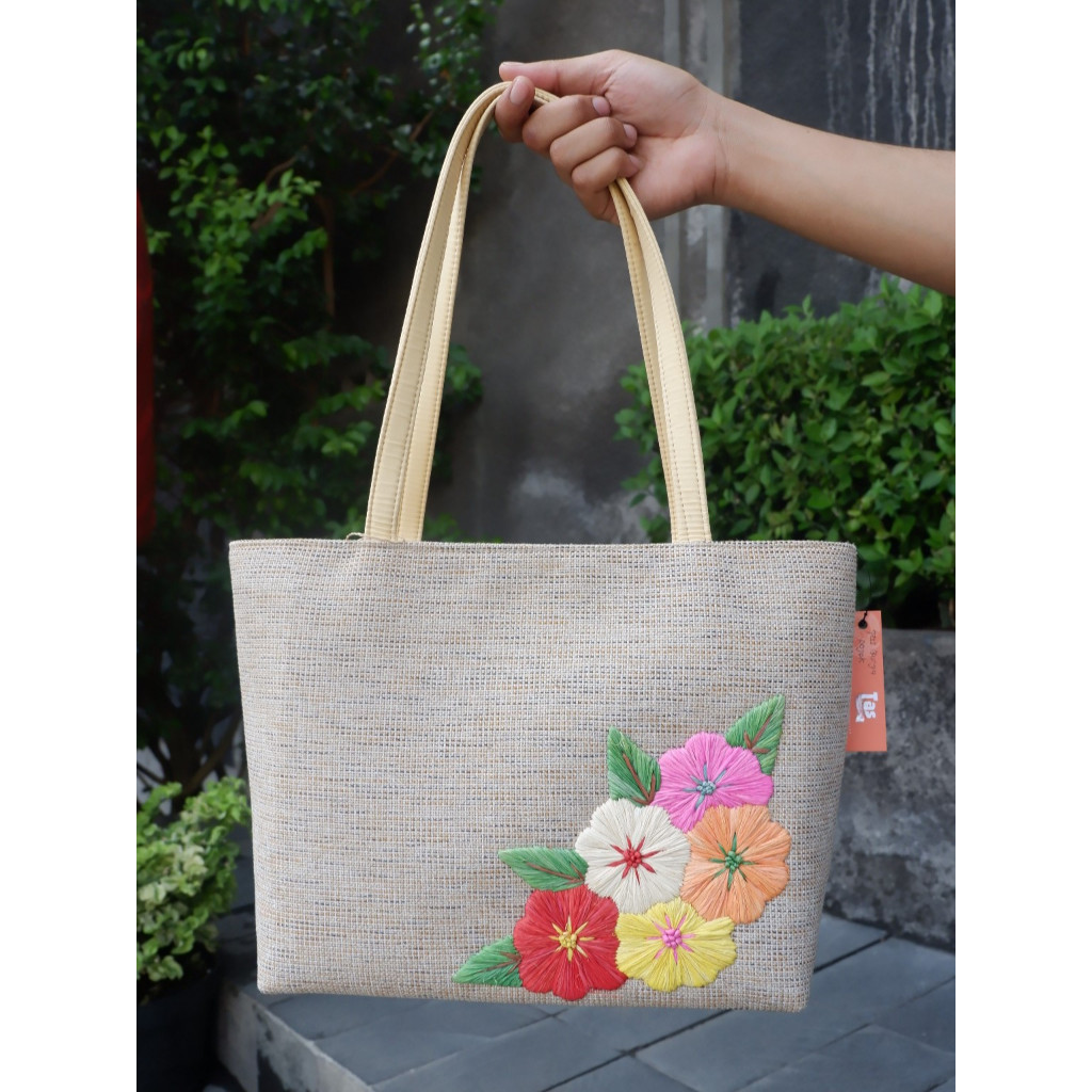 Gembil Collection by Omah Oblong Tas Handmade Strap Kulit Sintetis Khas Jogja Motif Bunga Oleh-Oleh 