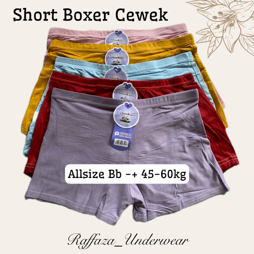 CD Short Boxer Cewek Katun [Paket 3pcs] //  Boxer Wanita Katun Dewasa Halus