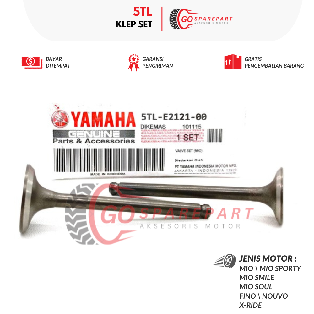5TL KLEP SET MOTOR YAMAHA MIO / PAYUNG KLEP SET MOTOR MIO SOUL / SET KLEP X-RIDE / KLEP SET PAYUNG /