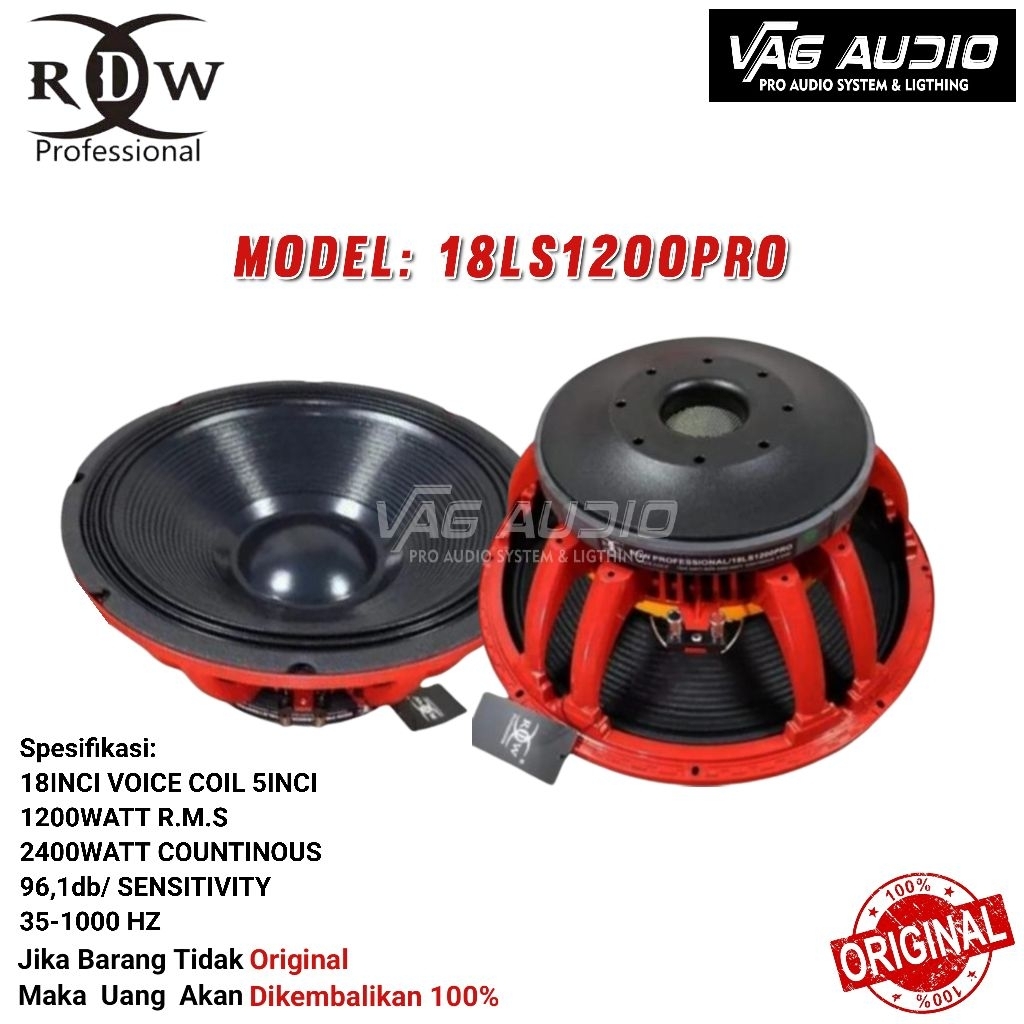 SPEAKER COMPONENT RDW 18LS1200PRO