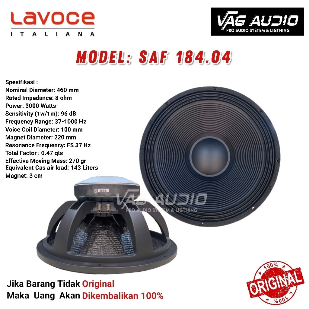 SPEAKER COMPONENT LAVOCE SAF 184.04