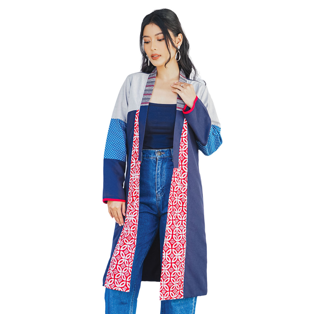 Outer Batik Wanita - Atasan Batik - Bhatara Batik Kanaya - Baju Batik Modern Lengan Panjang