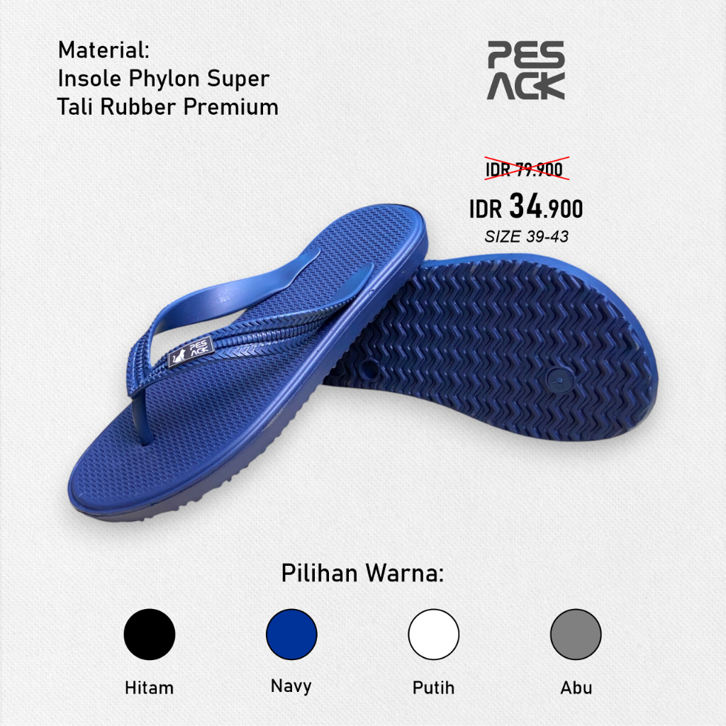 PESACK Sandal Pria Karet Empuk Sandal Pria Casual