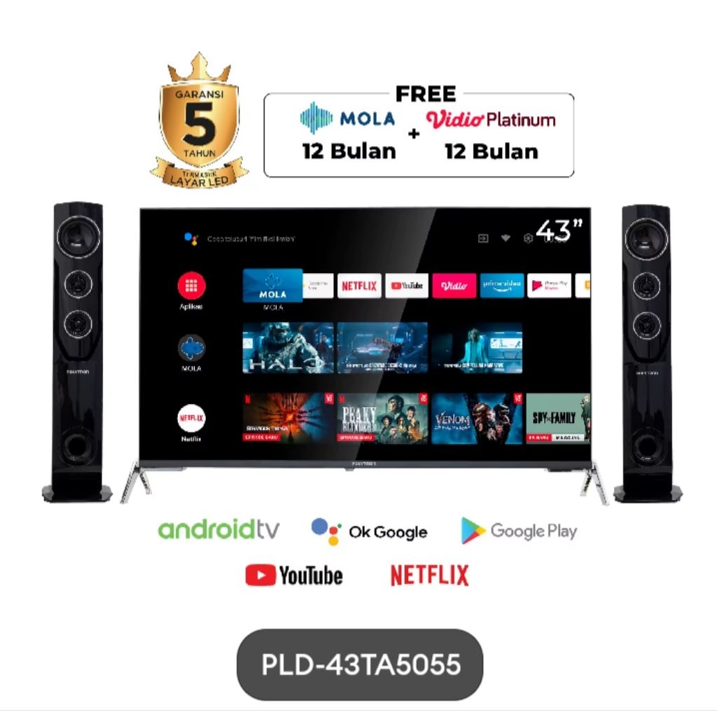 POLYTRON PLD-43TA5055 SMART CINEMAX ANDROID TV 43 IN