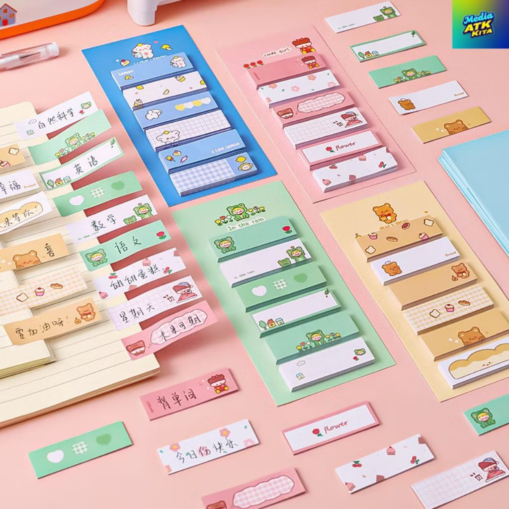 

Sticky Note Lucu dan Gradasi 6in1 Tempelan Kertas Catatan