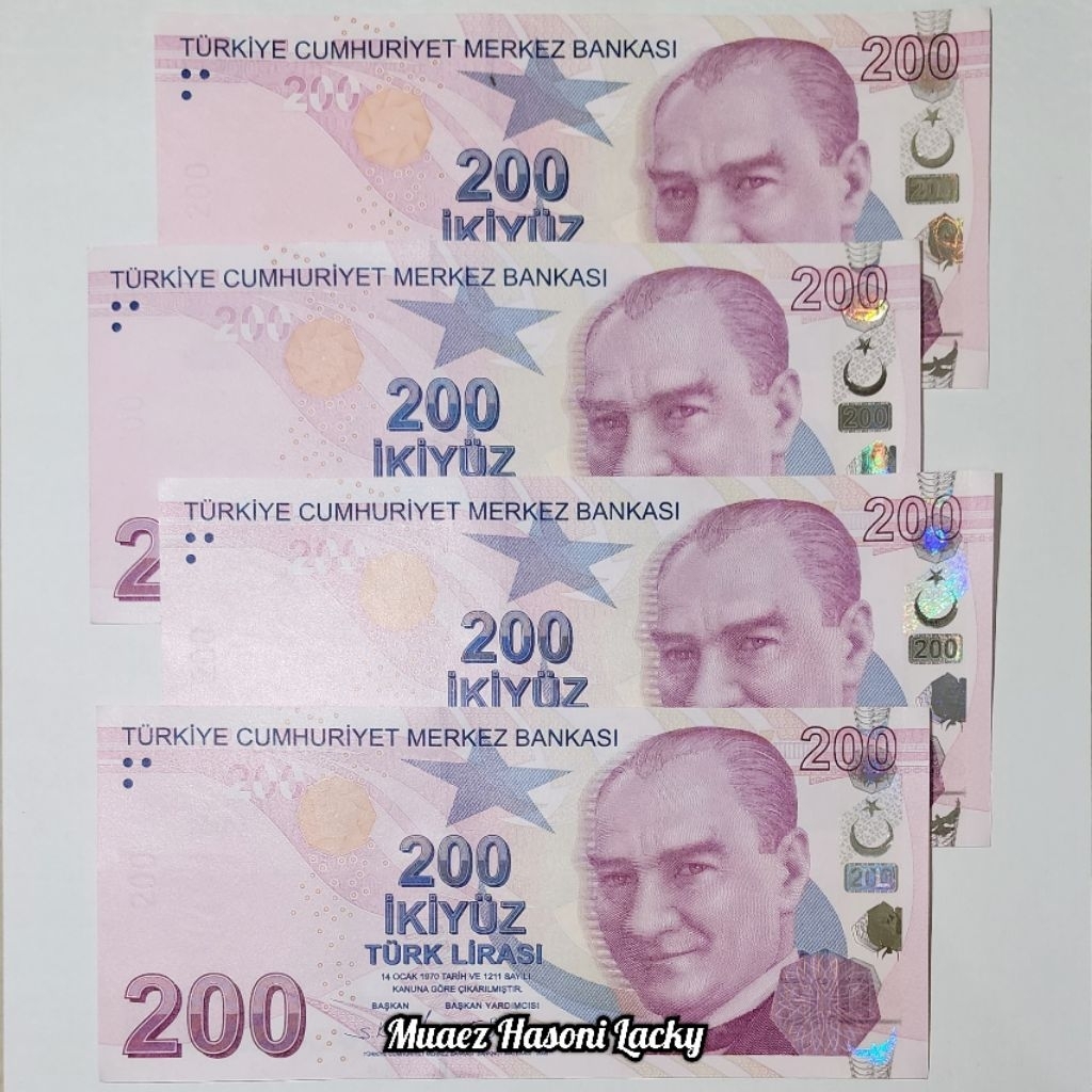 Koleksi Turki Lira Pecahan 200 Lira