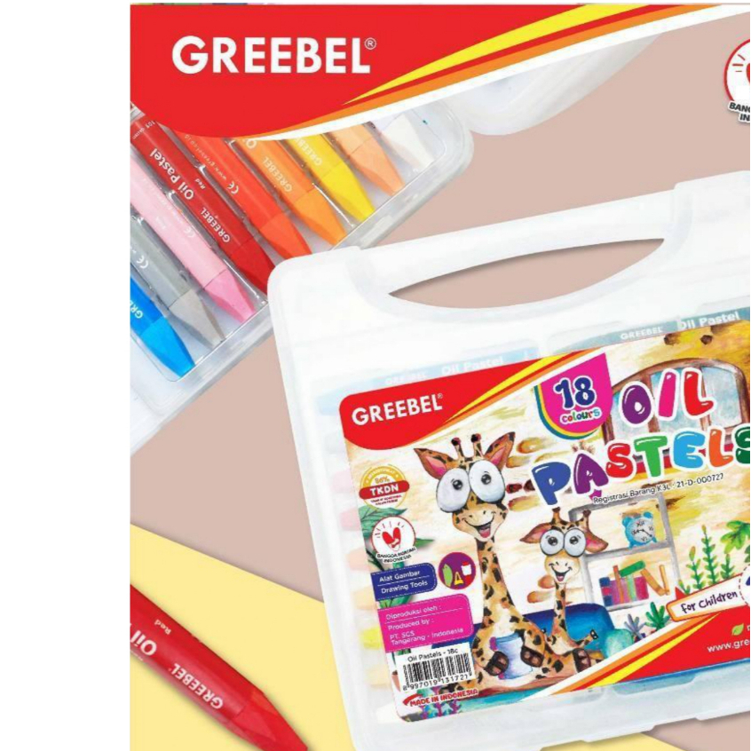 

GREEBEL Crayon Krayon 18 Warna / Kids Oil Pastel 18 Warna