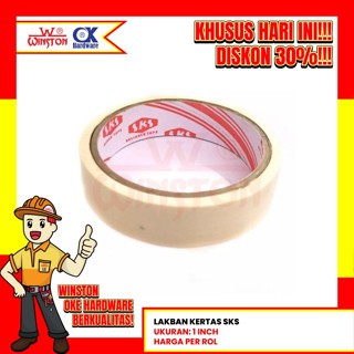 

PLAKBAN LAKBAN KERTAS SKS MASKING TAPE ISOLASI ROLL KERTAS 1 INCHI WSA NEW