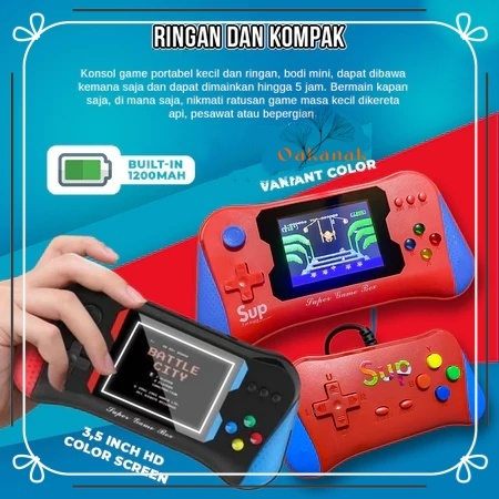 SNI GameBoy 500-in-1 Konsol Game Joystick Ganda Portabel Konsol Game Genggam,GameBoy One Players And