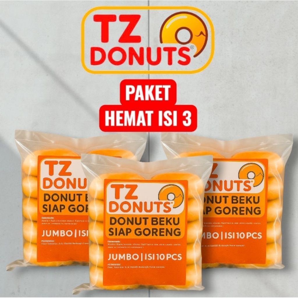 

TZ Donuts - PREMIUM Par-fried Donut - Donut Beku Siap Goreng [PAKET HEMAT ISI 3]