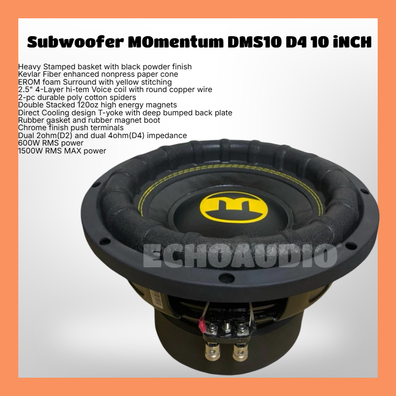 Subwoofer Momentum DMS10-D4 10 Inch 1200 watts Competition Series