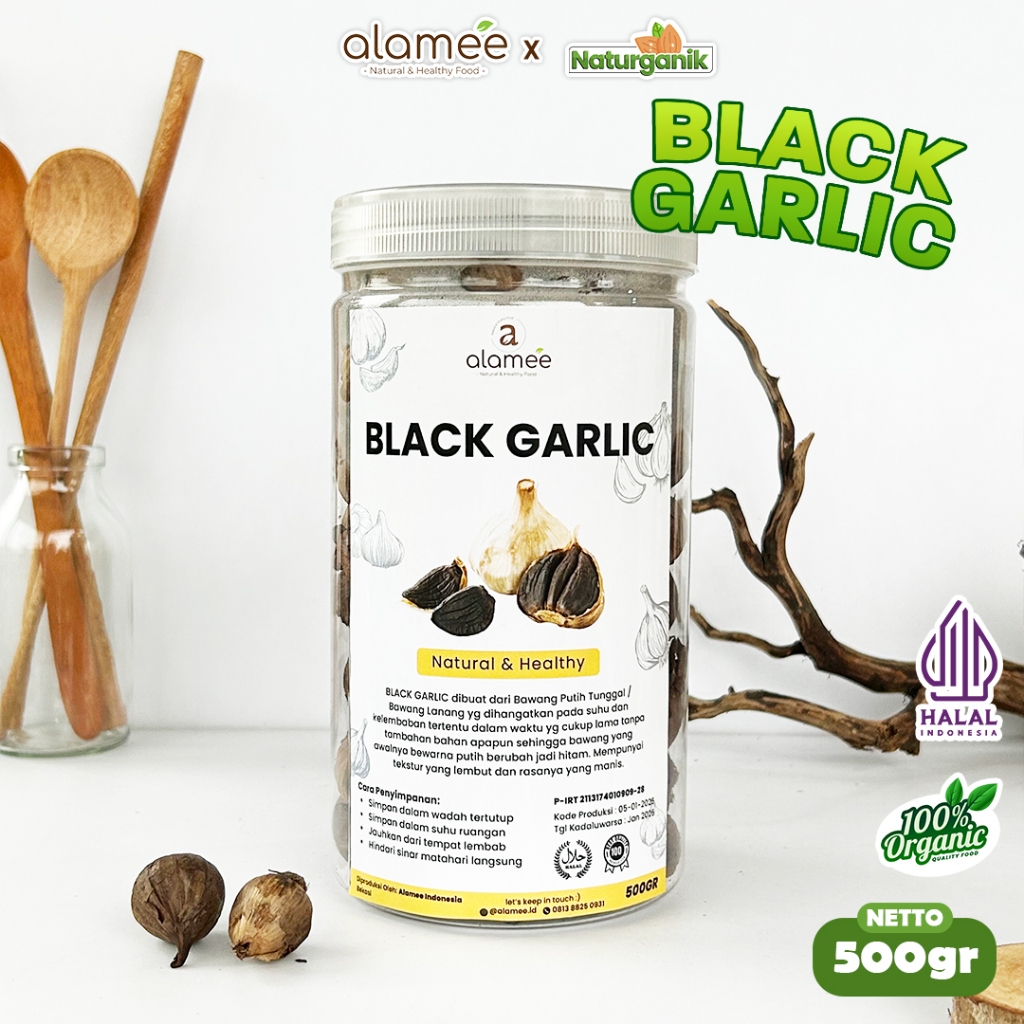 

ALAMEE Black Garlic Premium Bawang Hitam Tunggal Lanang 500gr Naturganik