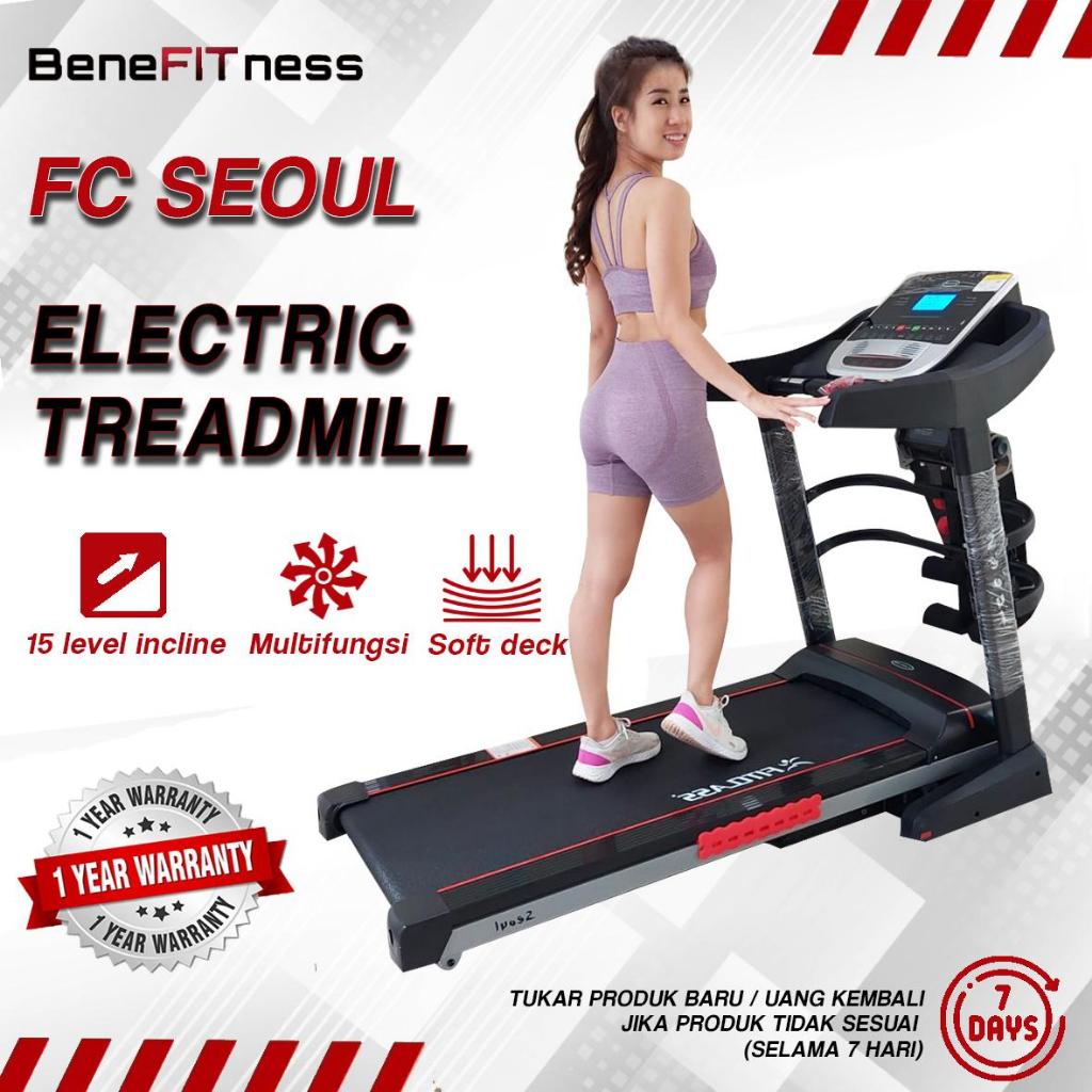 Treadmill Elektrik Lipat FC Seoul - Alat Fitnes Portable, Low Watt, Murah & Praktis untuk Olahraga