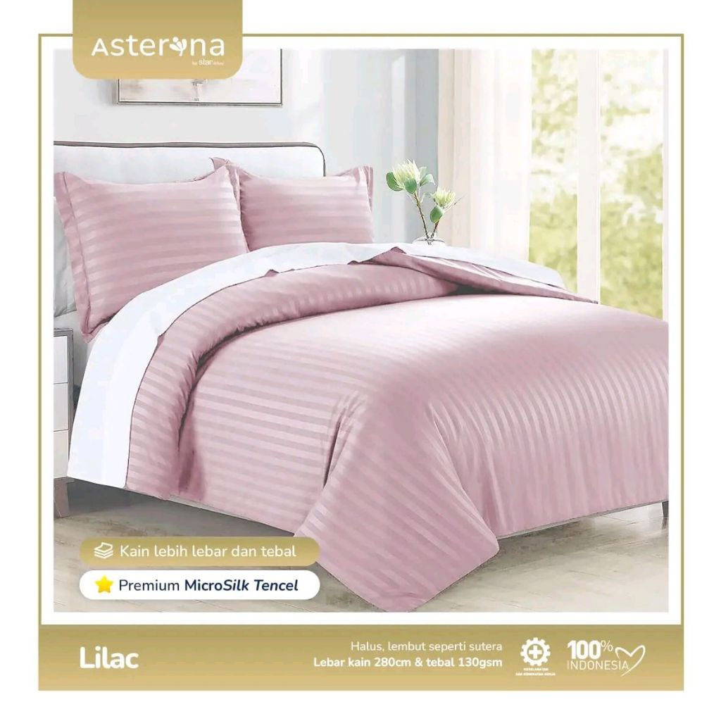 Sprei Set Bedcover Sprei Hotel + Anti Geser Micro Tancel Salur Premium Uk 90x200 / 100x200 / 120x200