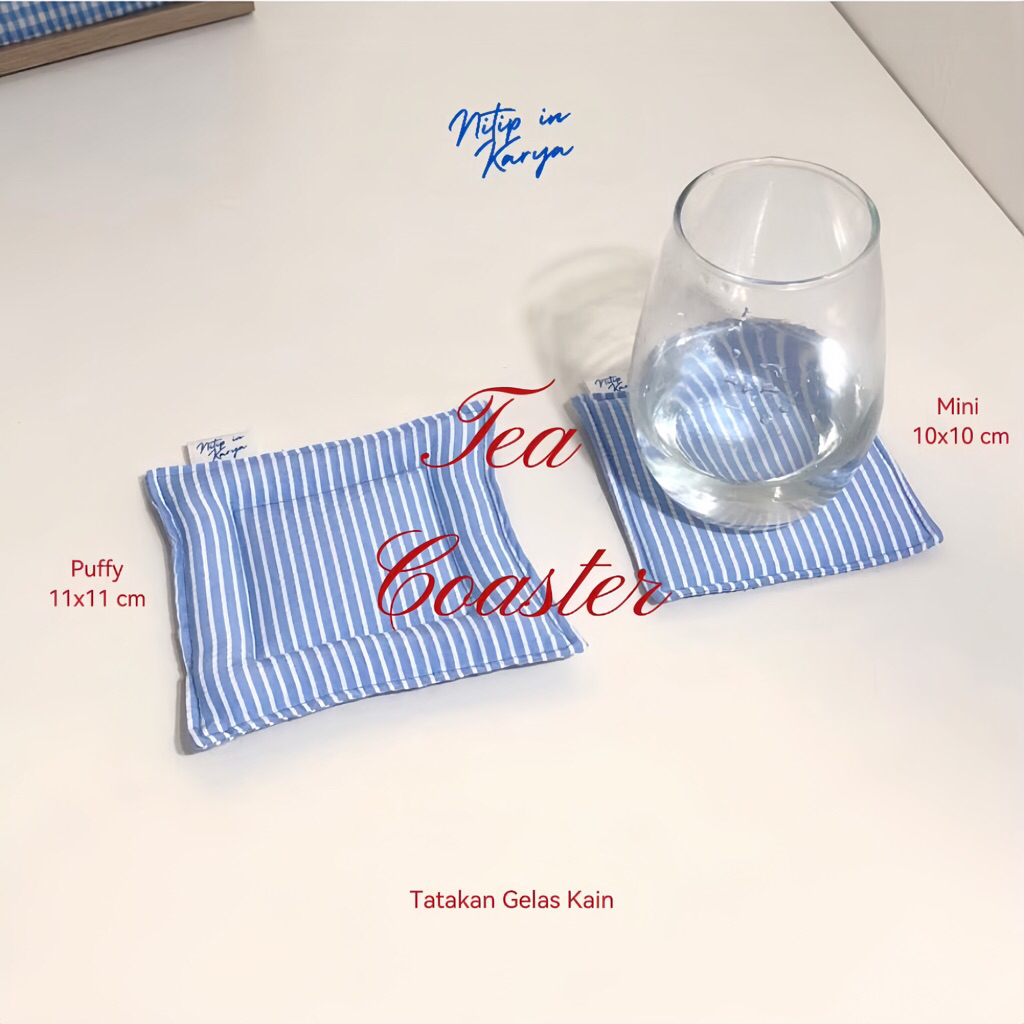 Tea Coaster - Puffy | Tatakan Gelas Kain | Coaster Aesthetic