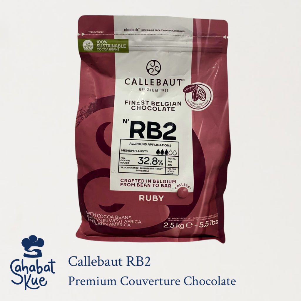 

Callebaut Ruby Chocolate N°RB2 32.8% Cokelat Couverture Asli Belgia (Repack)