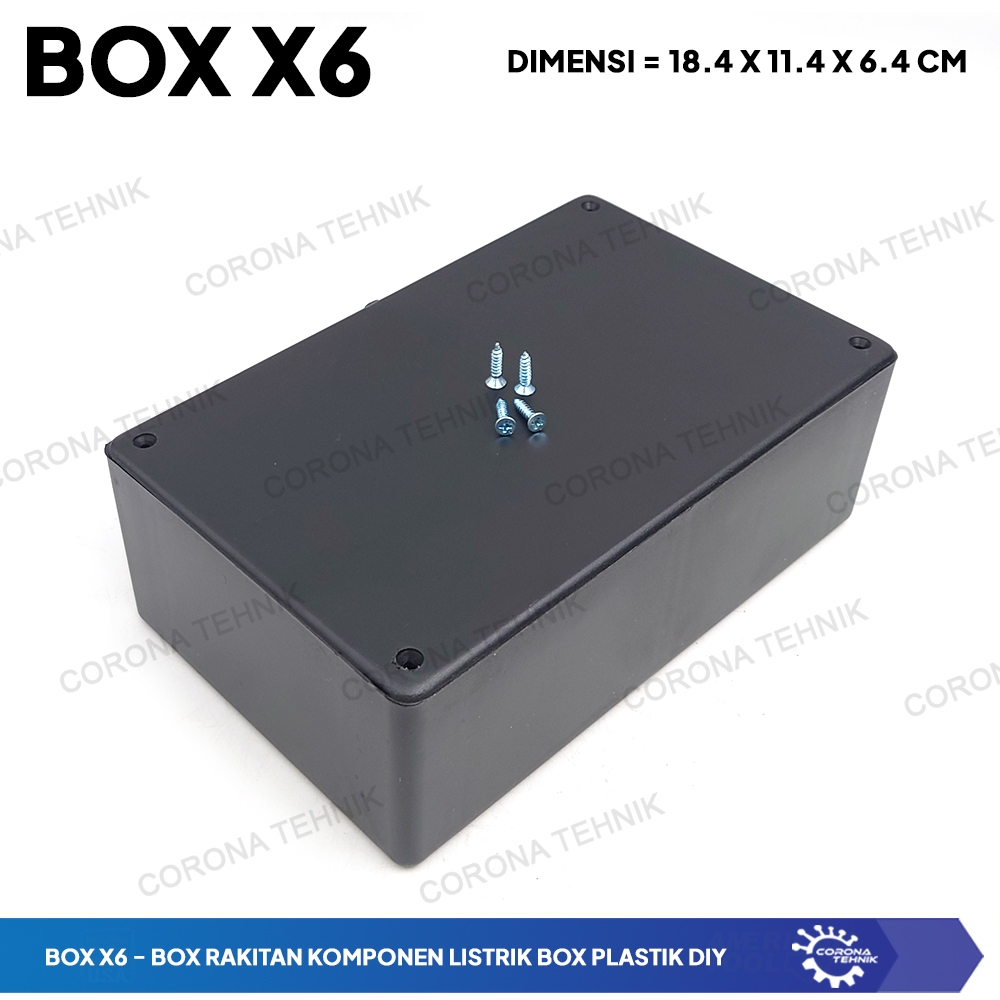 Box X6 + Sekrup - Box Rakitan Komponen Listrik Box Plastik DIY
