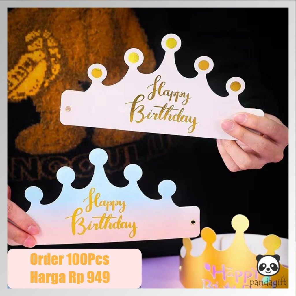 Topi Ulang Tahun Mahkota / Topi Ultah Mahkota / Topi Mahkota Ulang Tahun / Mahkota Kertas - GG0341