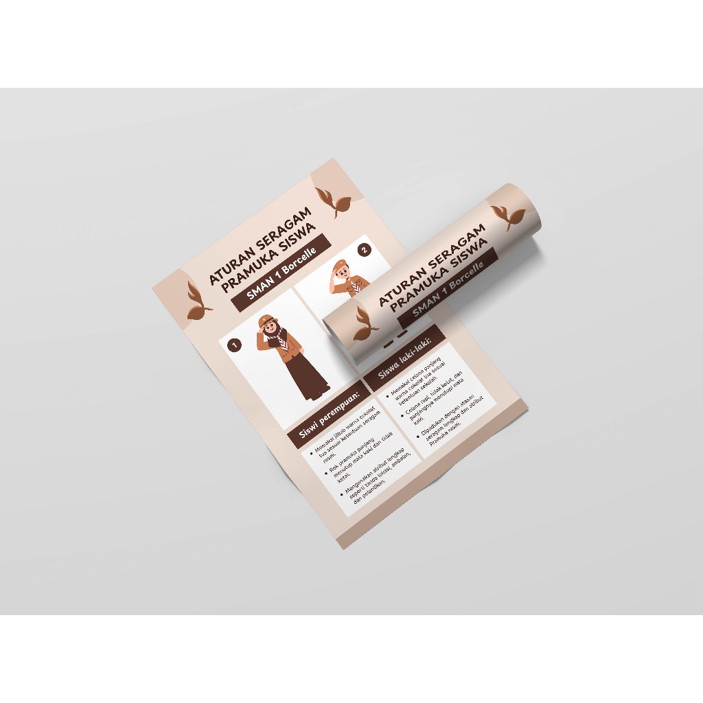 

Poster Sekolah Aturan Seragam Pramuka Siswa Model Cream