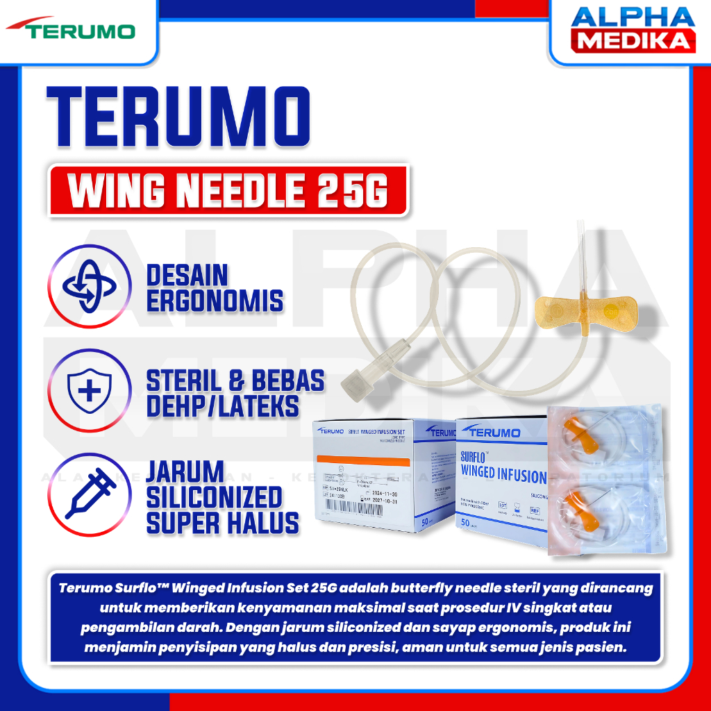 TERUMO - Wing Needle 25G Terumo "PCS" / Winged Infusion Set 25g