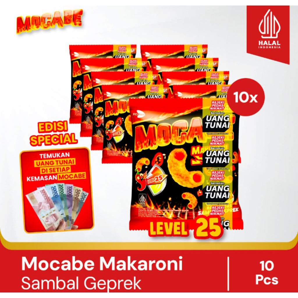 

Mocabe - Sambal Geprek - Small Pack - 1 Karton (6 renceng) - 60 Pcs - 25gr (Free 12 Pcs)