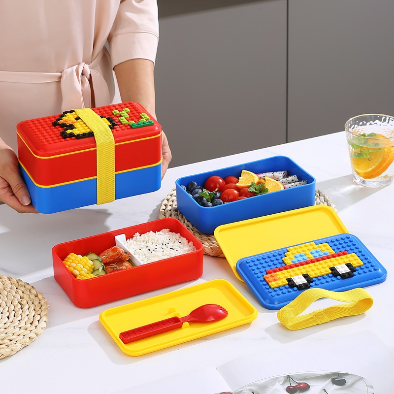 Kotak Bekal Lego tempat makan anak lego 2 susun -217