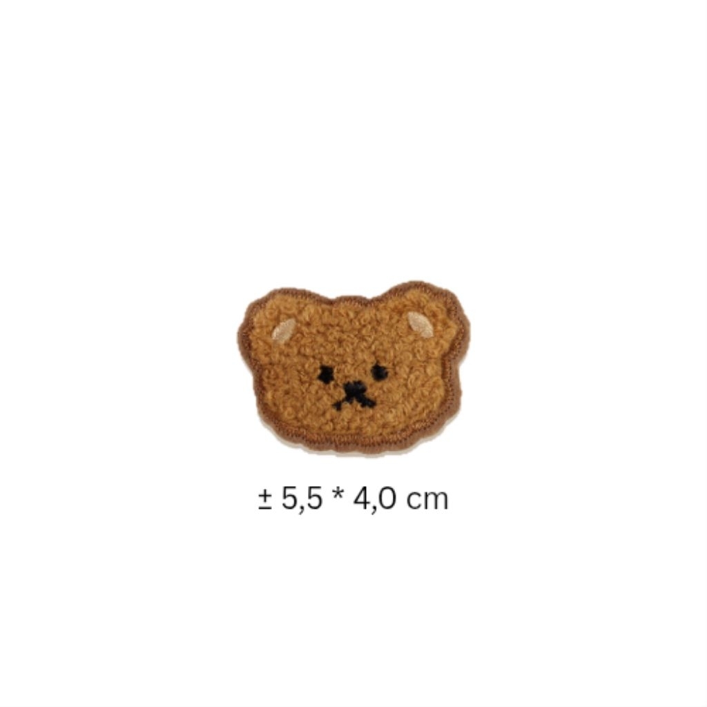 

Iron Patch Cute Teddy Bear Head Sticker Kepala Teddy Brown Coklat