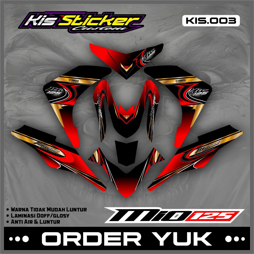 Decal Sticker Full Body Mio M3 / Mio Z / Mio 125 - Dekal Stiker Striping Variasi Mio M3 Custom Nama/