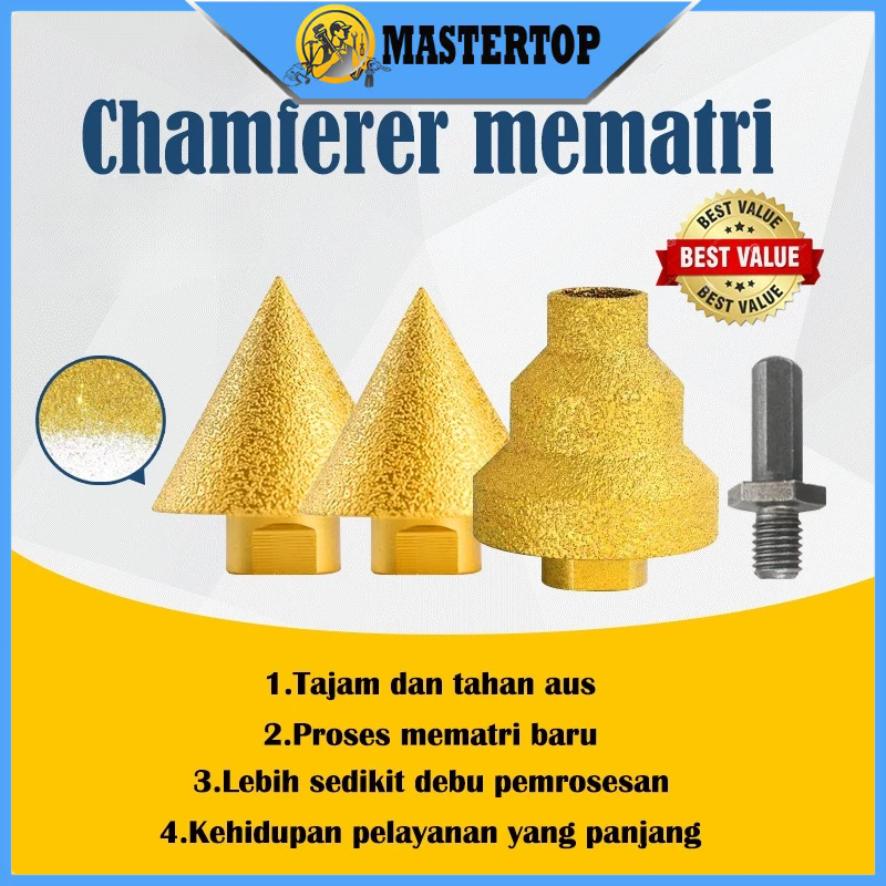 Mata CNC Router Diamond Chamfer Profil Batu Granit Marmer Nisan Kaca / Mata Profil Keramik Granit Bu