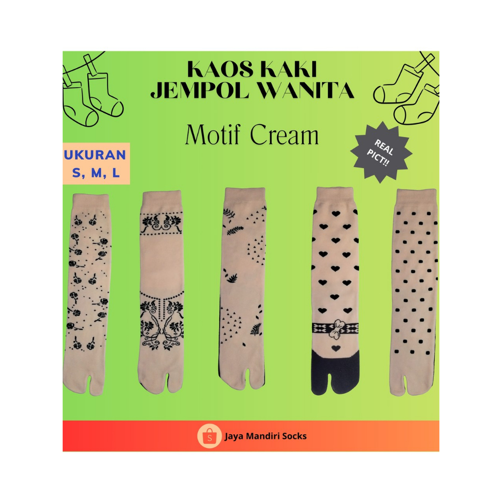 Kaos Kaki Jempol Wanita Muslimah Motif Cantik