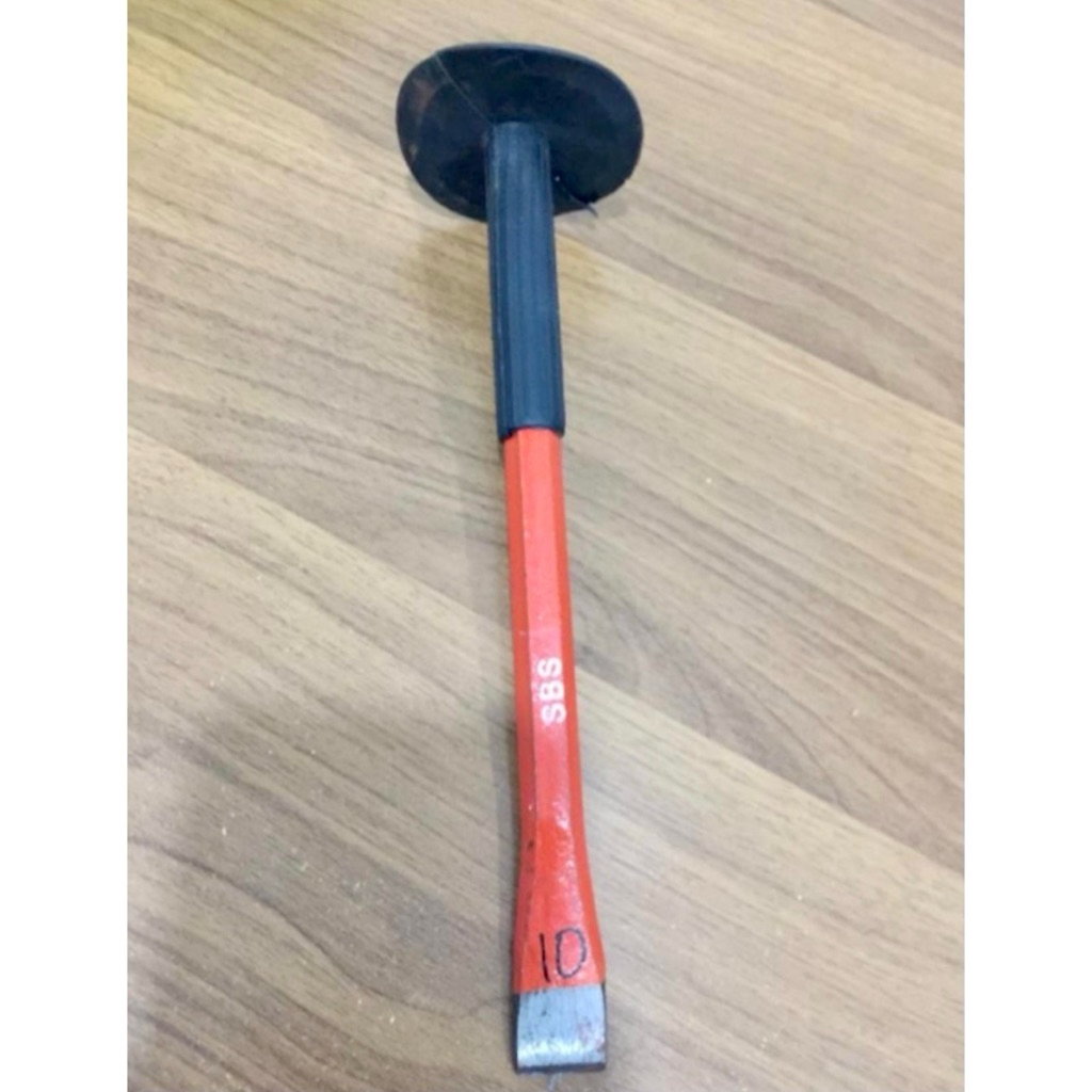 GAGANG KARET HITAM 10” Pahat besi 10"inci Pahat tembok dinding beton 10inci gagang karet 10 inchi
