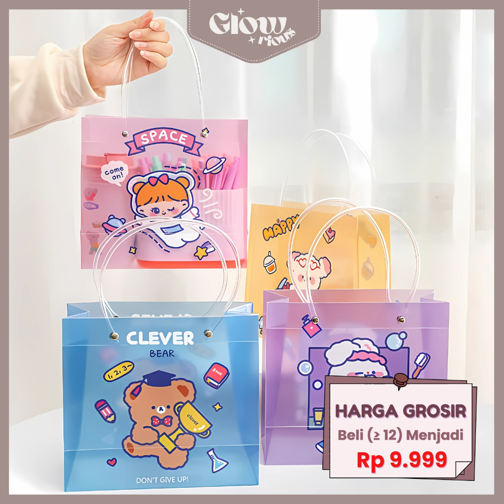 

GR Paper Bag Mini Plastik Tas Kado Lucu Motif Cartoon Paper Bag Kado Ulang Tahun Souvenir Tote Bag