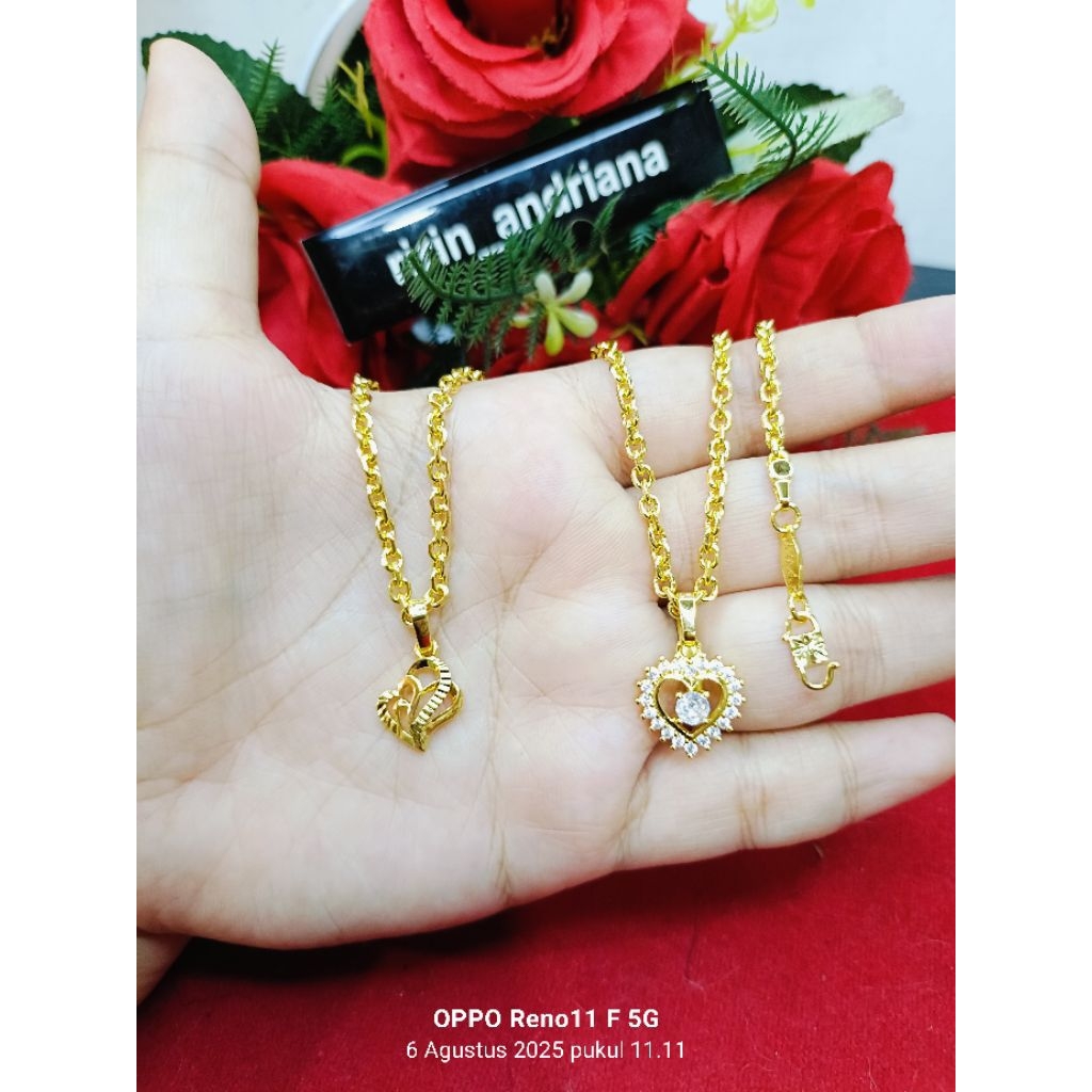 kalung Medan kecil love 4 anak dan dewasa lapis emas