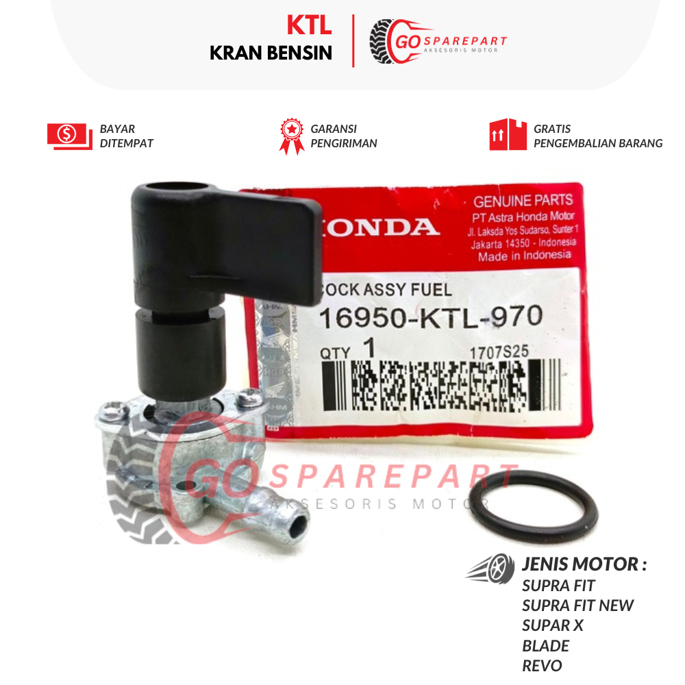 KTL KRAN BENSIN MOTOR HONDA SUPRA FIT NEW / STOP KRAN BENSIN MOTOR SUPRA X / KERAN BENSIN BLADE / PE