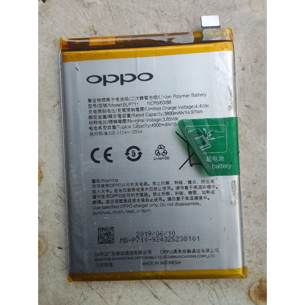 batre blp711 hp oppo a1k seken