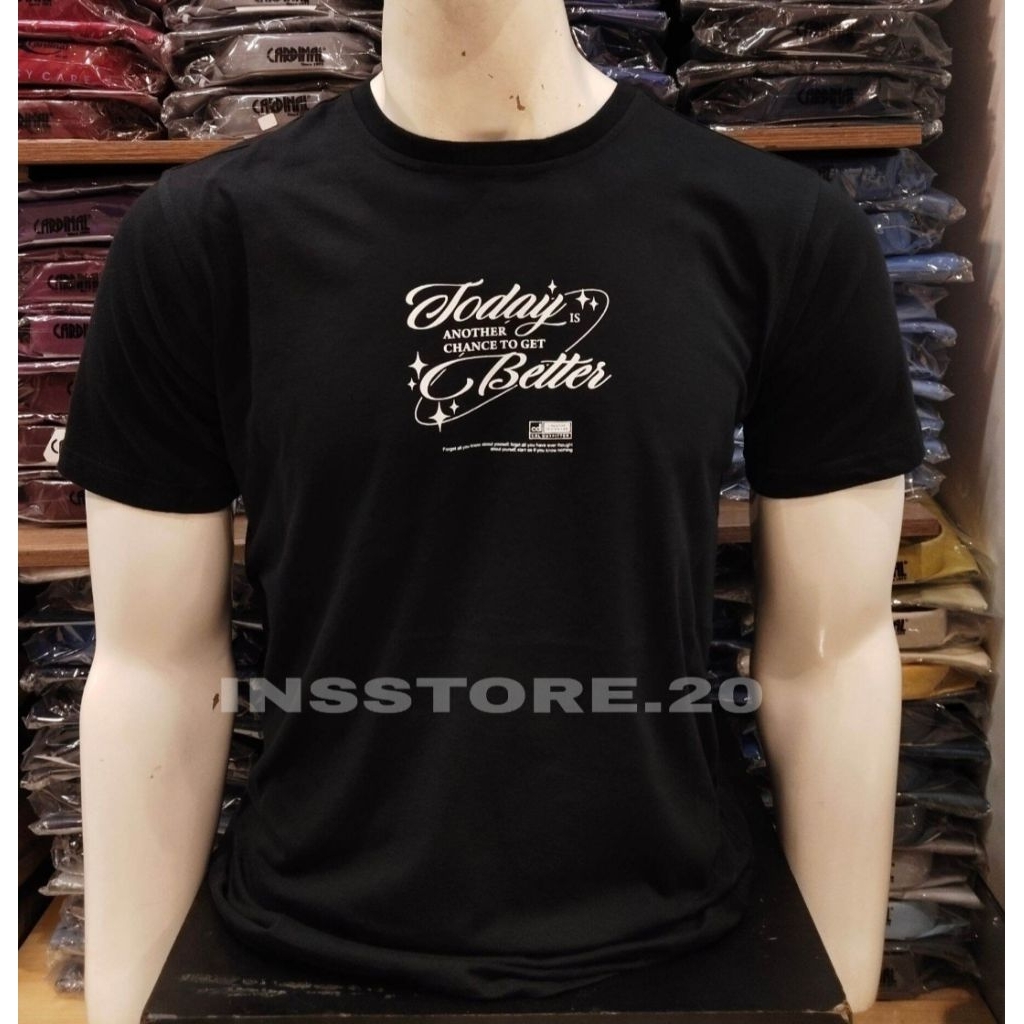 cdl by cardinal jeans kaos pria reguler fit warna hitam lengan pendek kualitas premium