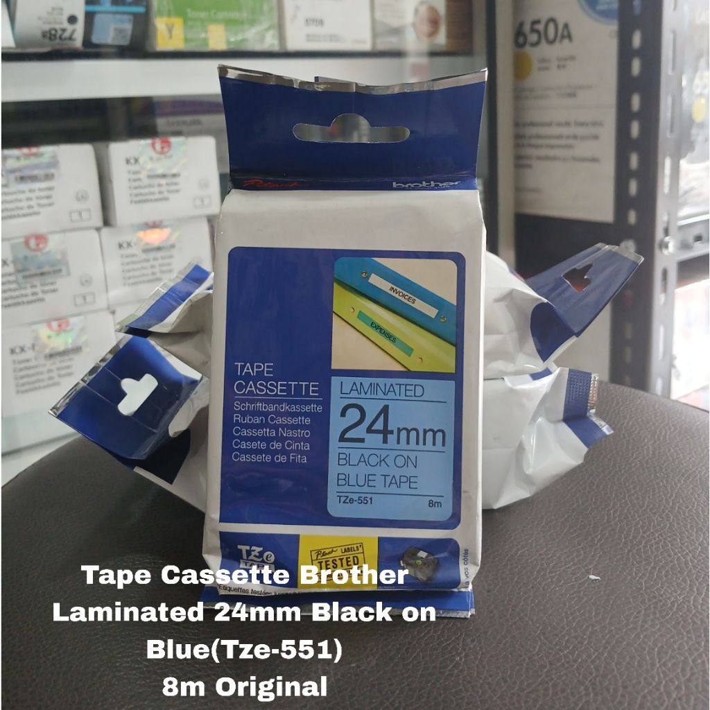 

Brother Label Tape TZe-551 Black on Blue Original