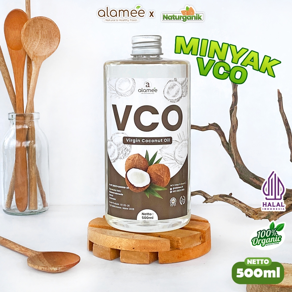 

ALAMEE Minyak Kelapa Murni Extra Virgin Coconut Oil VCO Dapat Diminum Organik Masak 500ml Naturganik