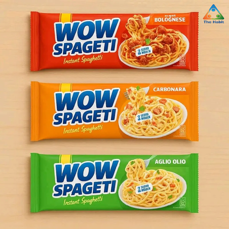 

(The Habit) wow spageti instant spaghetti cream carbonara 88g/bolognese/aglio
