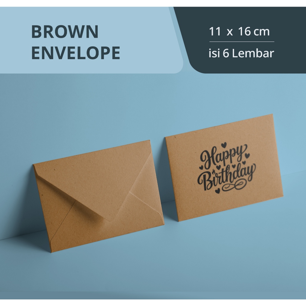 

A6 Amplop HBD Vintage Kraft happy birthday couple | Bahan Kraft 150GR | Ukuran 11x16 CM A6 | Amplop Murah Valentine Pasangan