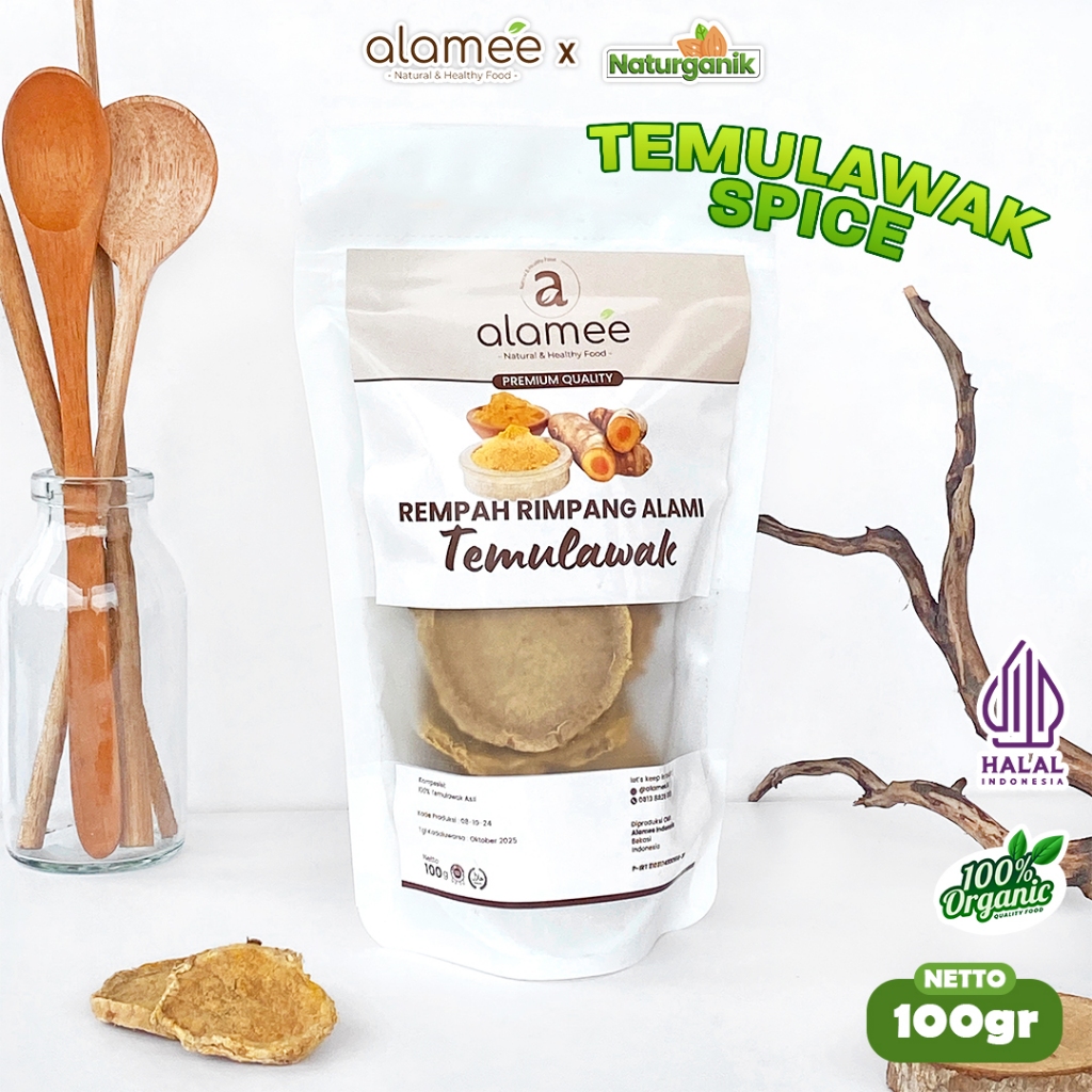 

ALAMEE Temulawak Kering Iris Dried Curcuma Rempah Rimpang Organik Temu Lawak Spice 100gr Naturganik