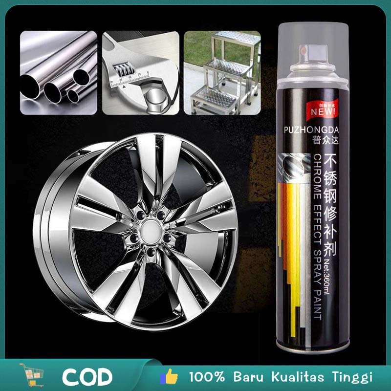 Pilox Chrome Spray Paint Chrome Cat Semprot Besi Baja Cat Semprot Velg Mobil Cat Krom Anti Karat Efe